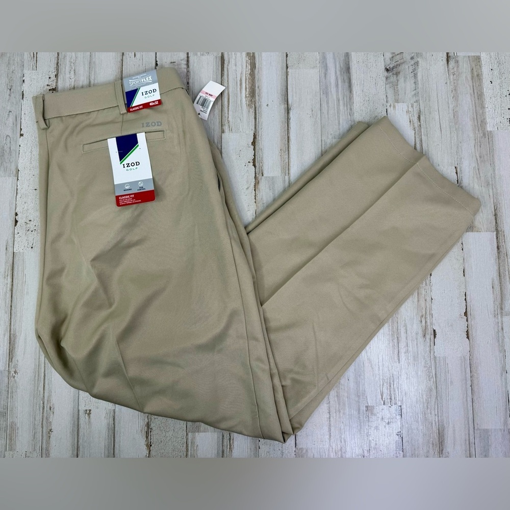 Izod Golf Men's Straight Fit Pants Wicking Sun Control Size 40x32 NWT